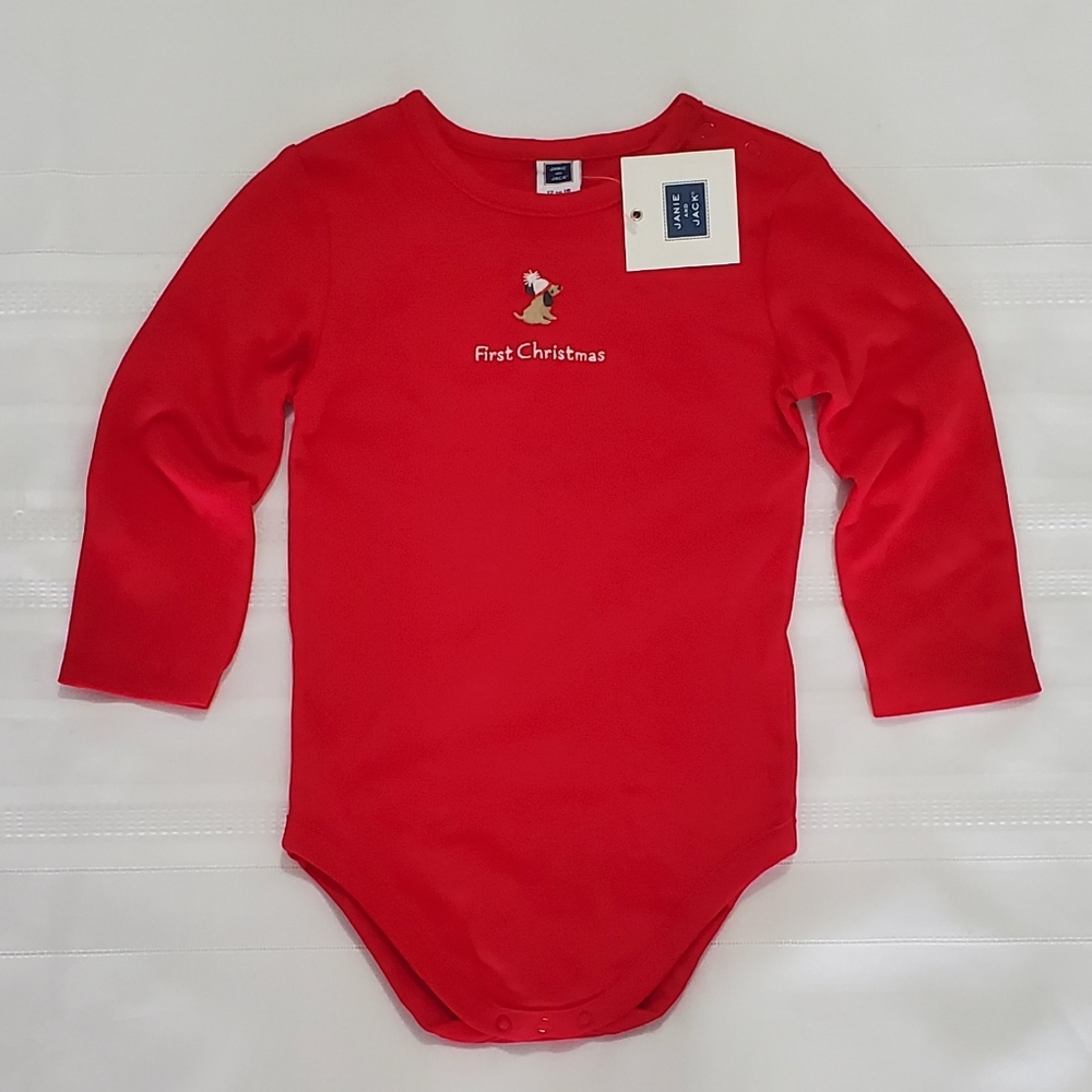 NWT Janie and Jack Baby First Christmas Onesie